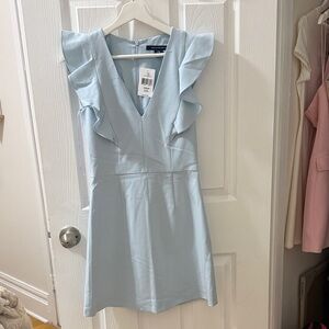 Whisper Ruffle Cap Sleeve A-Line Minidress | Light Blue Ruffle Dress NWT
